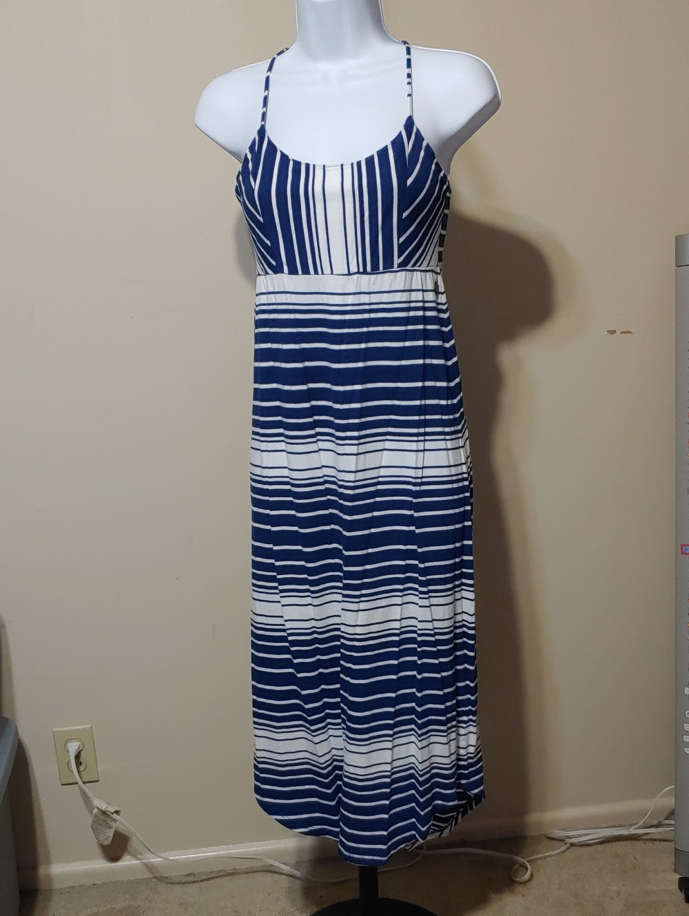 Roxy Navy and White Striped Maxi Dress